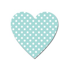 Blue And White Polka Dots Heart Magnet by GardenOfOphir