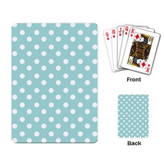 Blue And White Polka Dots Playing Card by GardenOfOphir