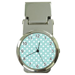 Blue And White Polka Dots Money Clip Watches