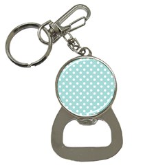 Blue And White Polka Dots Bottle Opener Key Chains