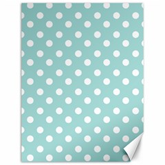 Blue And White Polka Dots Canvas 12  X 16   by GardenOfOphir