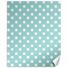 Blue And White Polka Dots Canvas 16  X 20  