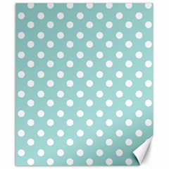 Blue And White Polka Dots Canvas 20  X 24   by GardenOfOphir