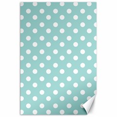 Blue And White Polka Dots Canvas 20  X 30  