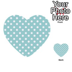 Blue And White Polka Dots Multi-purpose Cards (heart)  by GardenOfOphir