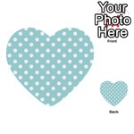 Blue And White Polka Dots Multi-purpose Cards (Heart)  Front 1