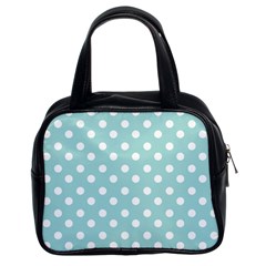 Blue And White Polka Dots Classic Handbags (2 Sides) by GardenOfOphir