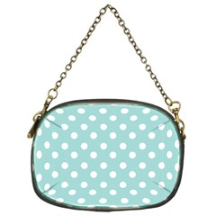 Blue And White Polka Dots Chain Purses (one Side)  by GardenOfOphir