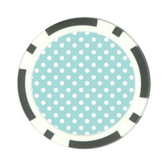 Blue And White Polka Dots Poker Chip Card Guards (10 Pack) 