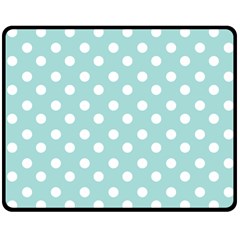 Blue And White Polka Dots Fleece Blanket (medium) 