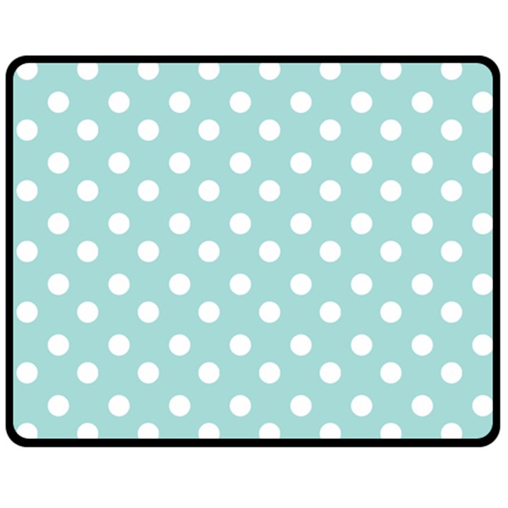 Blue And White Polka Dots Fleece Blanket (Medium) 