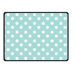 Blue And White Polka Dots Fleece Blanket (small) by GardenOfOphir