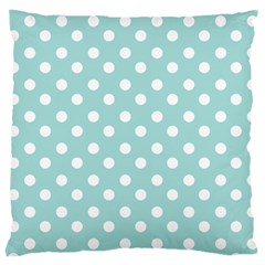 Blue And White Polka Dots Large Cushion Cases (two Sides)  by GardenOfOphir