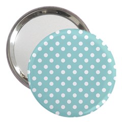 Blue And White Polka Dots 3  Handbag Mirrors