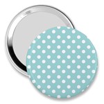 Blue And White Polka Dots 3  Handbag Mirrors Front