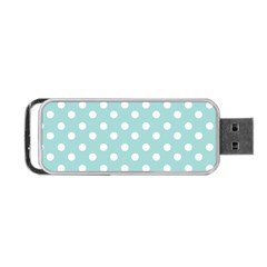 Blue And White Polka Dots Portable Usb Flash (two Sides) by GardenOfOphir