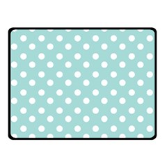 Blue And White Polka Dots Double Sided Fleece Blanket (small) 