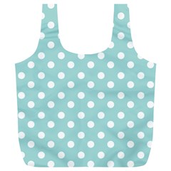 Blue And White Polka Dots Full Print Recycle Bags (l)  by GardenOfOphir