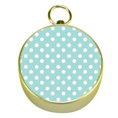 Blue And White Polka Dots Gold Compasses