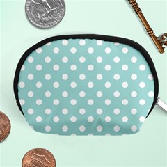 Blue And White Polka Dots Accessory Pouches (medium) 