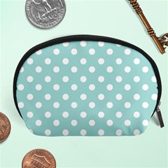 Blue And White Polka Dots Accessory Pouches (large) 