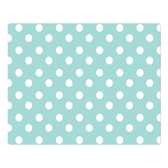 Blue And White Polka Dots Double Sided Flano Blanket (large) 