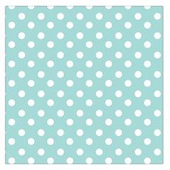 Blue And White Polka Dots Large Satin Scarf (square)