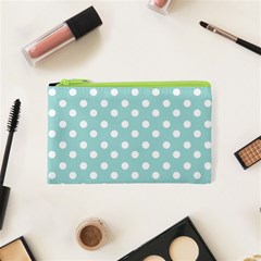 Blue And White Polka Dots Cosmetic Bag (xs)