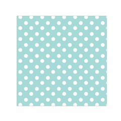 Blue And White Polka Dots Small Satin Scarf (square) 