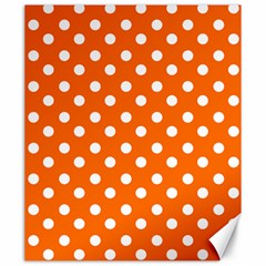 Orange And White Polka Dots Canvas 20  x 24  