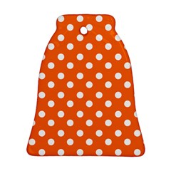 Orange And White Polka Dots Ornament (Bell) 