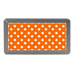 Orange And White Polka Dots Memory Card Reader (mini)