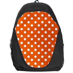 Orange And White Polka Dots Backpack Bag