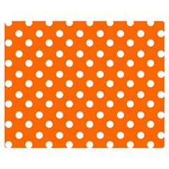 Orange And White Polka Dots Double Sided Flano Blanket (Medium) 