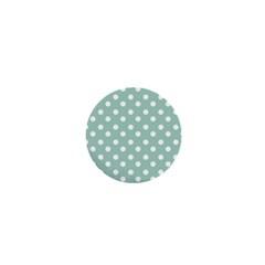 Light Blue And White Polka Dots 1  Mini Magnets