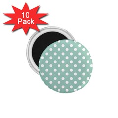 Light Blue And White Polka Dots 1 75  Magnets (10 Pack) 