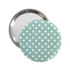 Light Blue And White Polka Dots 2 25  Handbag Mirrors by GardenOfOphir