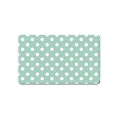 Light Blue And White Polka Dots Magnet (name Card) by GardenOfOphir