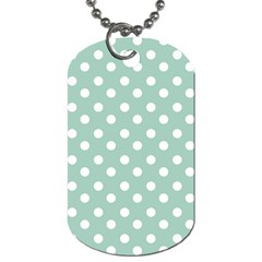 Light Blue And White Polka Dots Dog Tag (one Side)