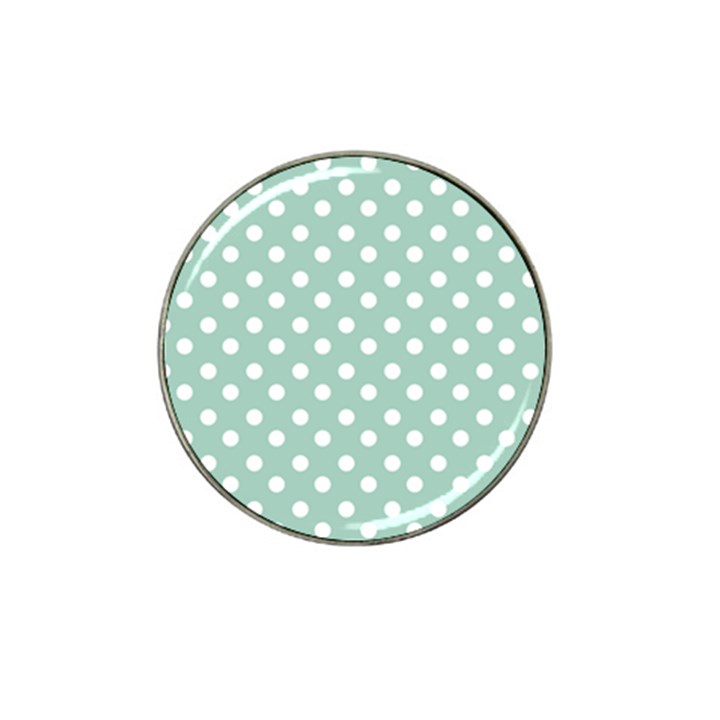 Light Blue And White Polka Dots Hat Clip Ball Marker (4 pack)