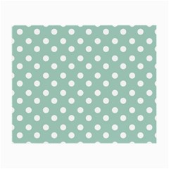 Light Blue And White Polka Dots Small Glasses Cloth by GardenOfOphir