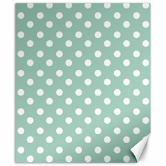 Light Blue And White Polka Dots Canvas 20  X 24   by GardenOfOphir