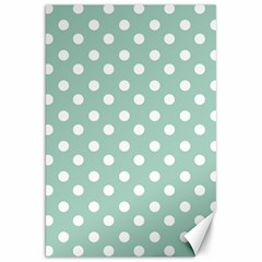 Light Blue And White Polka Dots Canvas 20  X 30  