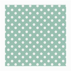 Light Blue And White Polka Dots Medium Glasses Cloth by GardenOfOphir