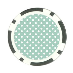 Light Blue And White Polka Dots Poker Chip Card Guards