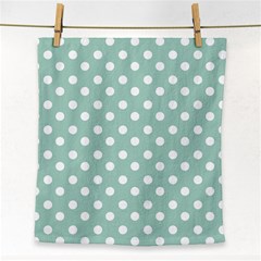 Light Blue And White Polka Dots Face Towel