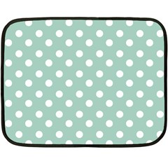 Light Blue And White Polka Dots Double Sided Fleece Blanket (mini) 