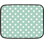 Light Blue And White Polka Dots Double Sided Fleece Blanket (Mini)  35 x27  Blanket Front