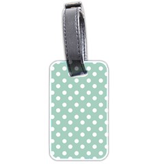 Light Blue And White Polka Dots Luggage Tags (two Sides) by GardenOfOphir