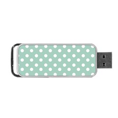 Light Blue And White Polka Dots Portable Usb Flash (one Side)